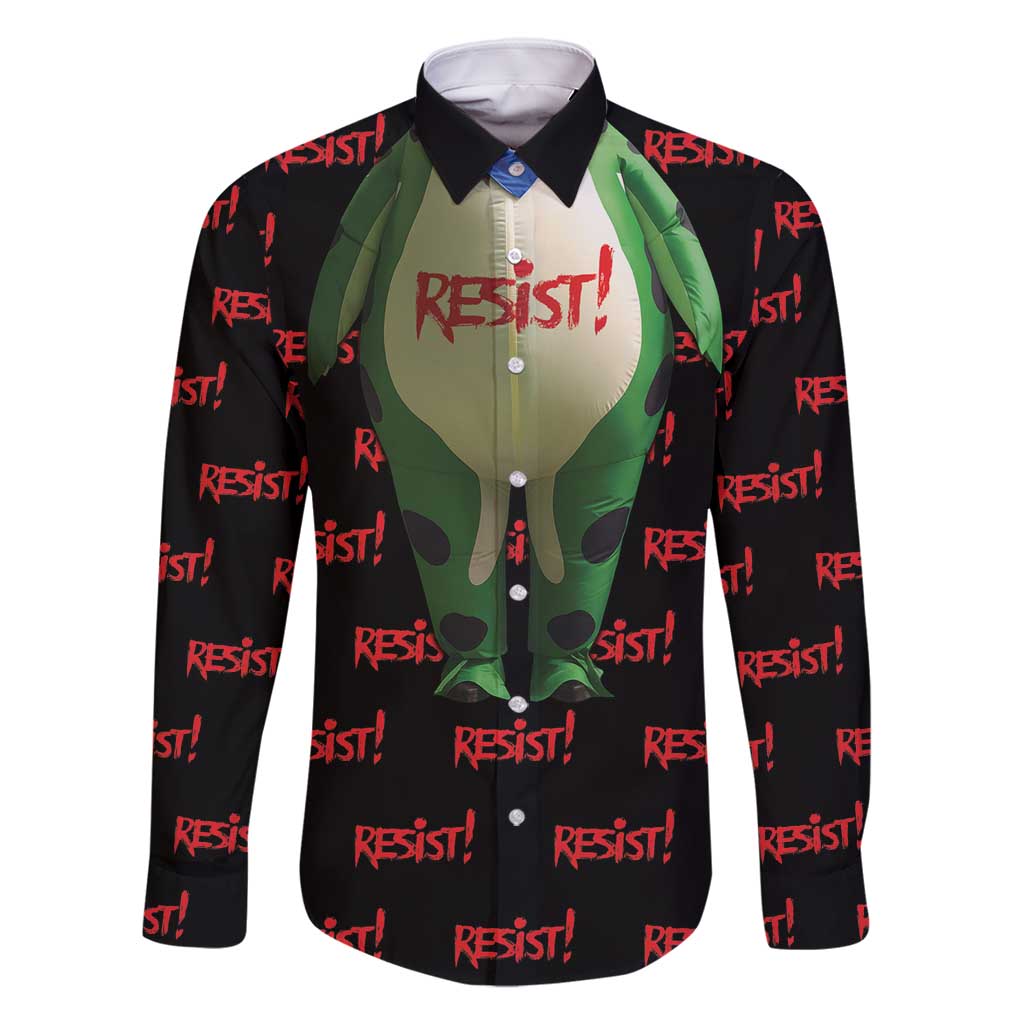 Resist Portland Frog Family Matching Long Sleeve Bodycon Dress and Hawaiian Shirt Funny Political Costume - Wonder Print Shop