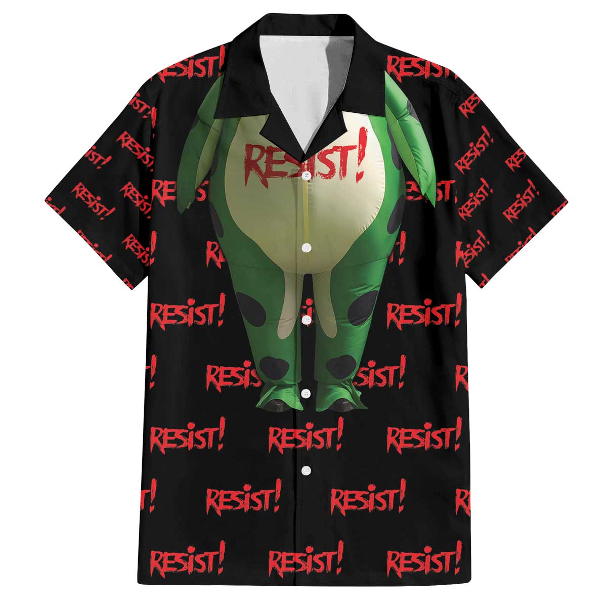 Resist Portland Frog Family Matching Off The Shoulder Long Sleeve Dress and Hawaiian Shirt Funny Political Costume - Wonder Print Shop