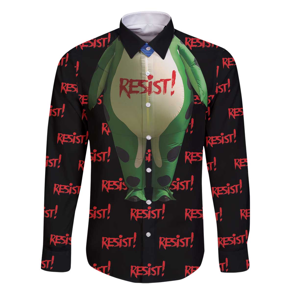 Resist Portland Frog Family Matching Off The Shoulder Long Sleeve Dress and Hawaiian Shirt Funny Political Costume - Wonder Print Shop