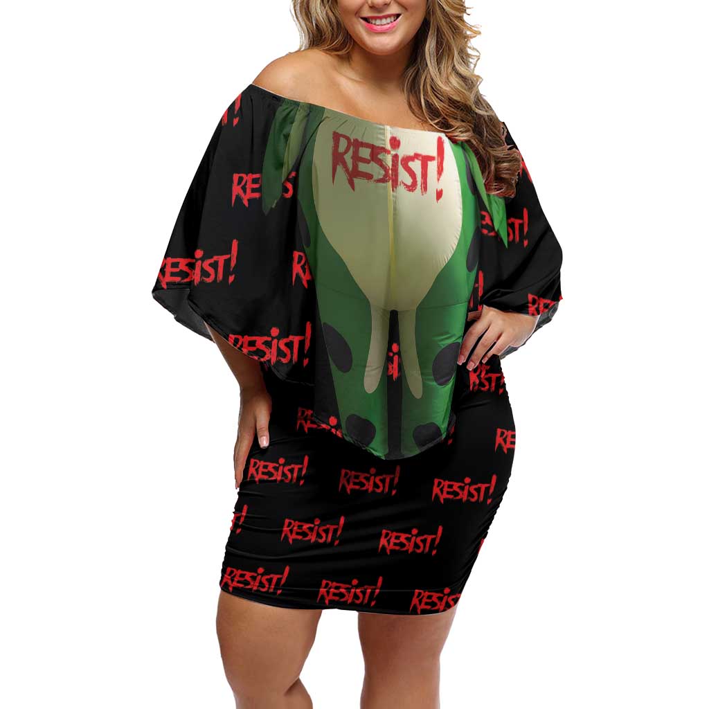 Resist Portland Frog Family Matching Off Shoulder Short Dress and Hawaiian Shirt Funny Political Costume - Wonder Print Shop