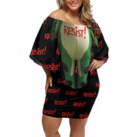 Resist Portland Frog Family Matching Off Shoulder Short Dress and Hawaiian Shirt Funny Political Costume - Wonder Print Shop