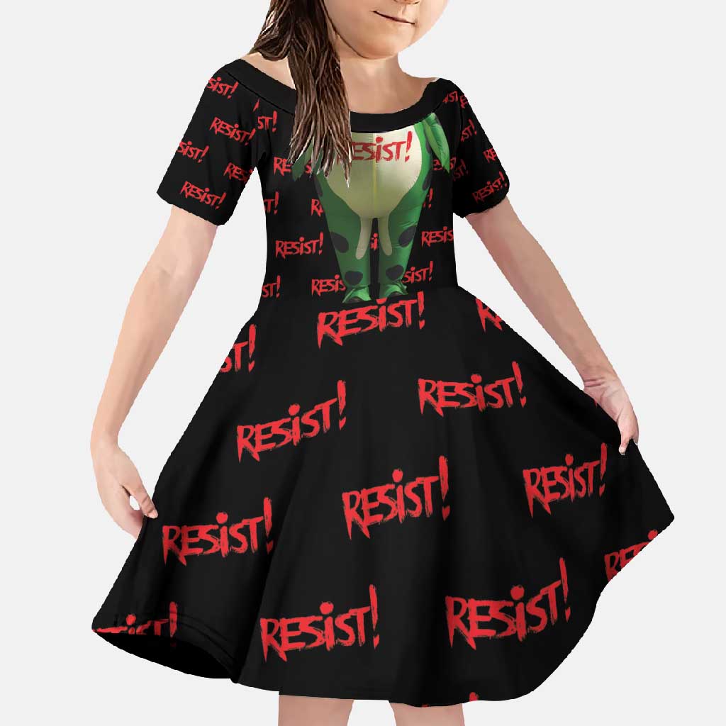 Resist Portland Frog Family Matching Short Sleeve Bodycon Dress and Hawaiian Shirt Funny Political Costume - Wonder Print Shop