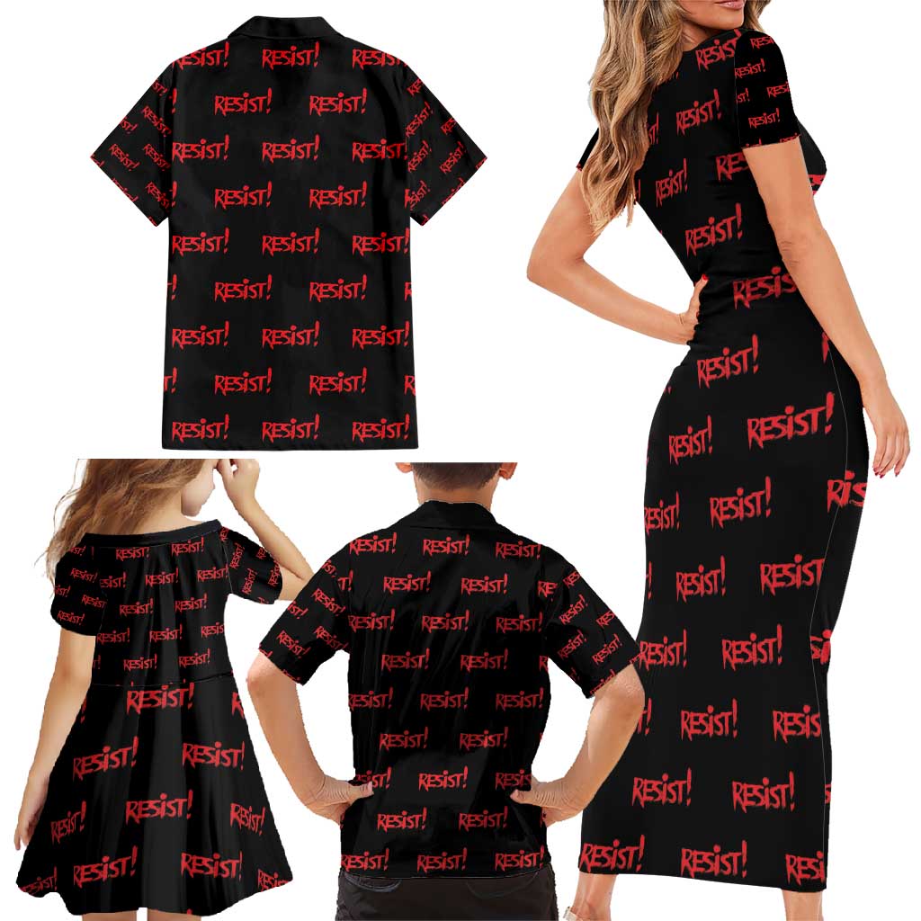 Resist Portland Frog Family Matching Short Sleeve Bodycon Dress and Hawaiian Shirt Funny Political Costume - Wonder Print Shop