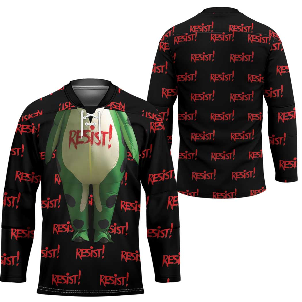 Resist Portland Frog Hockey Jersey Funny Political Costume - Wonder Print Shop