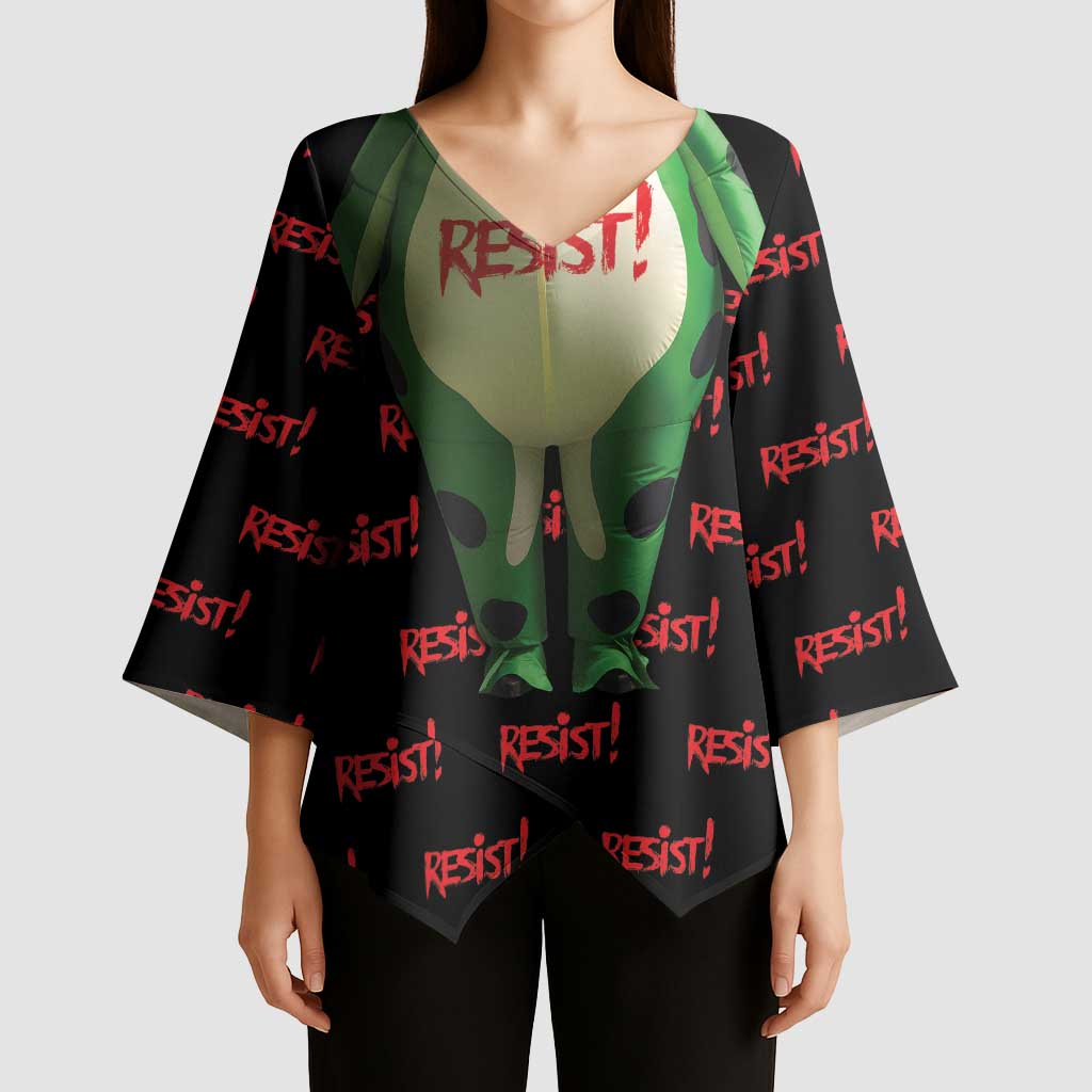 Resist Portland Frog Kimono Sleeve Blouse Funny Political Costume - Wonder Print Shop
