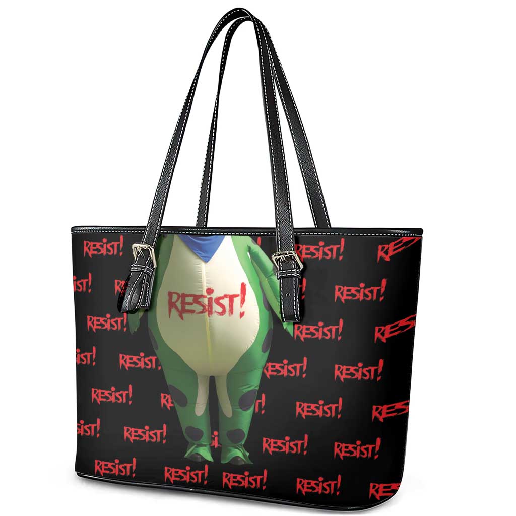 Resist Portland Frog Leather Tote Bag Funny Political Costume - Wonder Print Shop