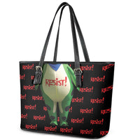 Resist Portland Frog Leather Tote Bag Funny Political Costume - Wonder Print Shop