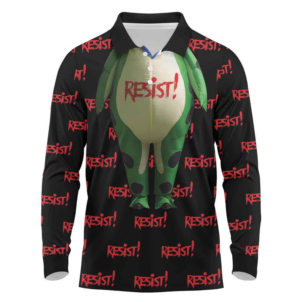 Resist Portland Frog Long Sleeve Polo Shirt Funny Political Costume - Wonder Print Shop
