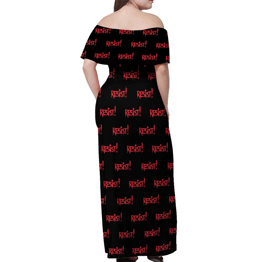 Resist Portland Frog Off Shoulder Maxi Dress Funny Political Costume - Wonder Print Shop