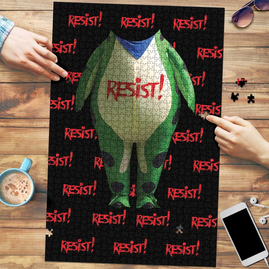 Resist Portland Frog Puzzle Funny Political Costume - Wonder Print Shop