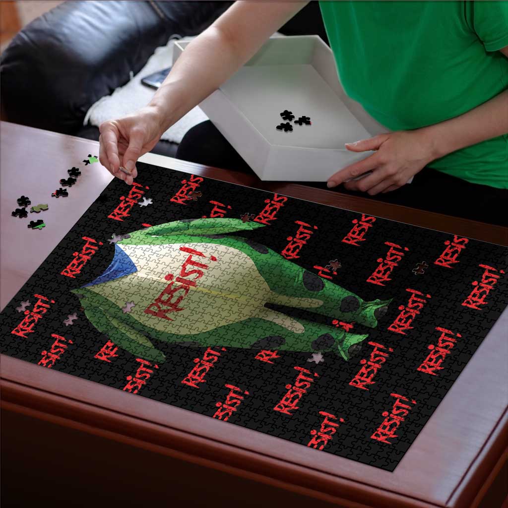 Resist Portland Frog Puzzle Funny Political Costume - Wonder Print Shop