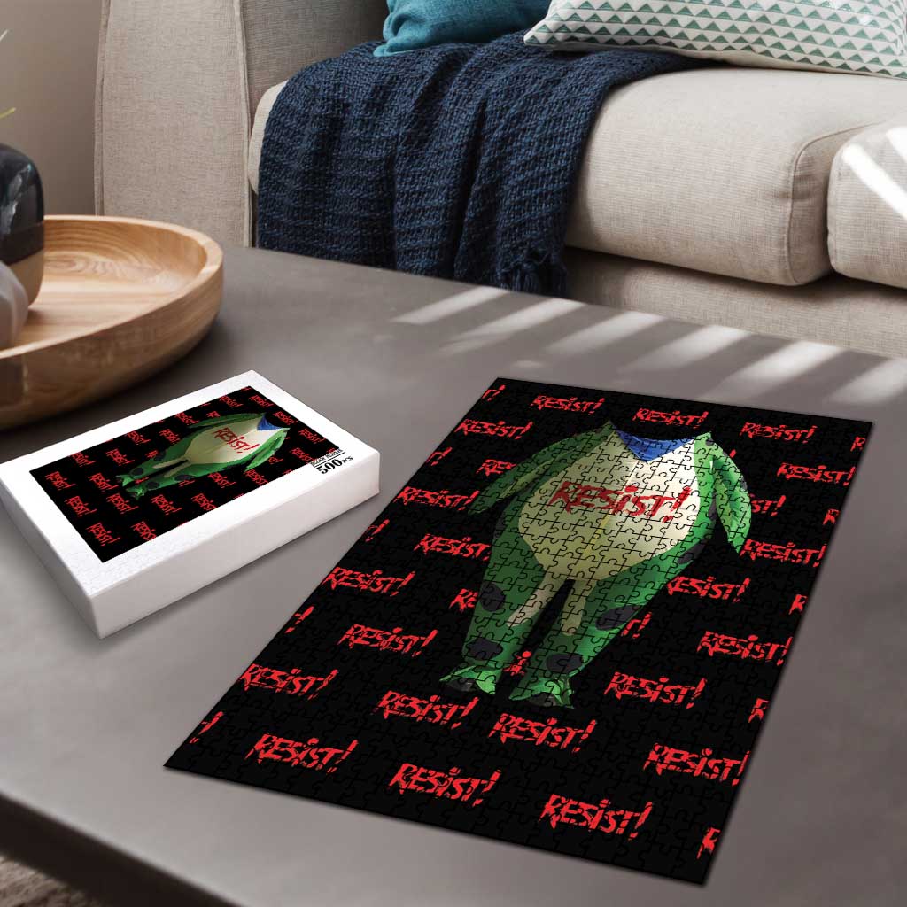 Resist Portland Frog Puzzle Funny Political Costume - Wonder Print Shop