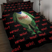 Resist Portland Frog Quilt Bed Set Funny Political Costume - Wonder Print Shop