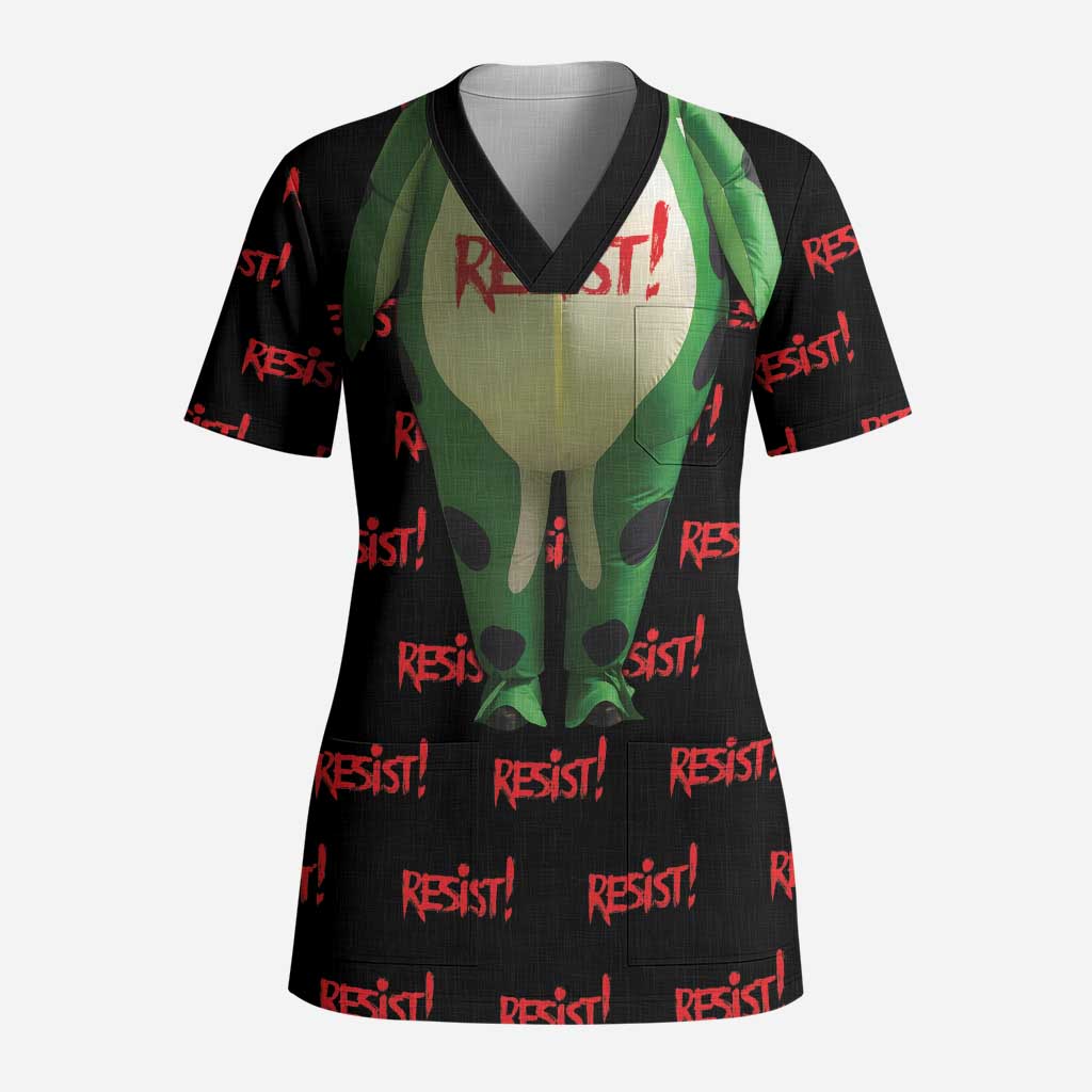 Resist Portland Frog Scrub Top Funny Political Costume - Wonder Print Shop