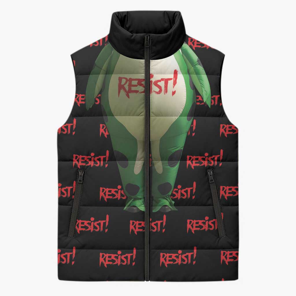 Resist Portland Frog Sleeveless Puffer Jacket Funny Political Costume - Wonder Print Shop
