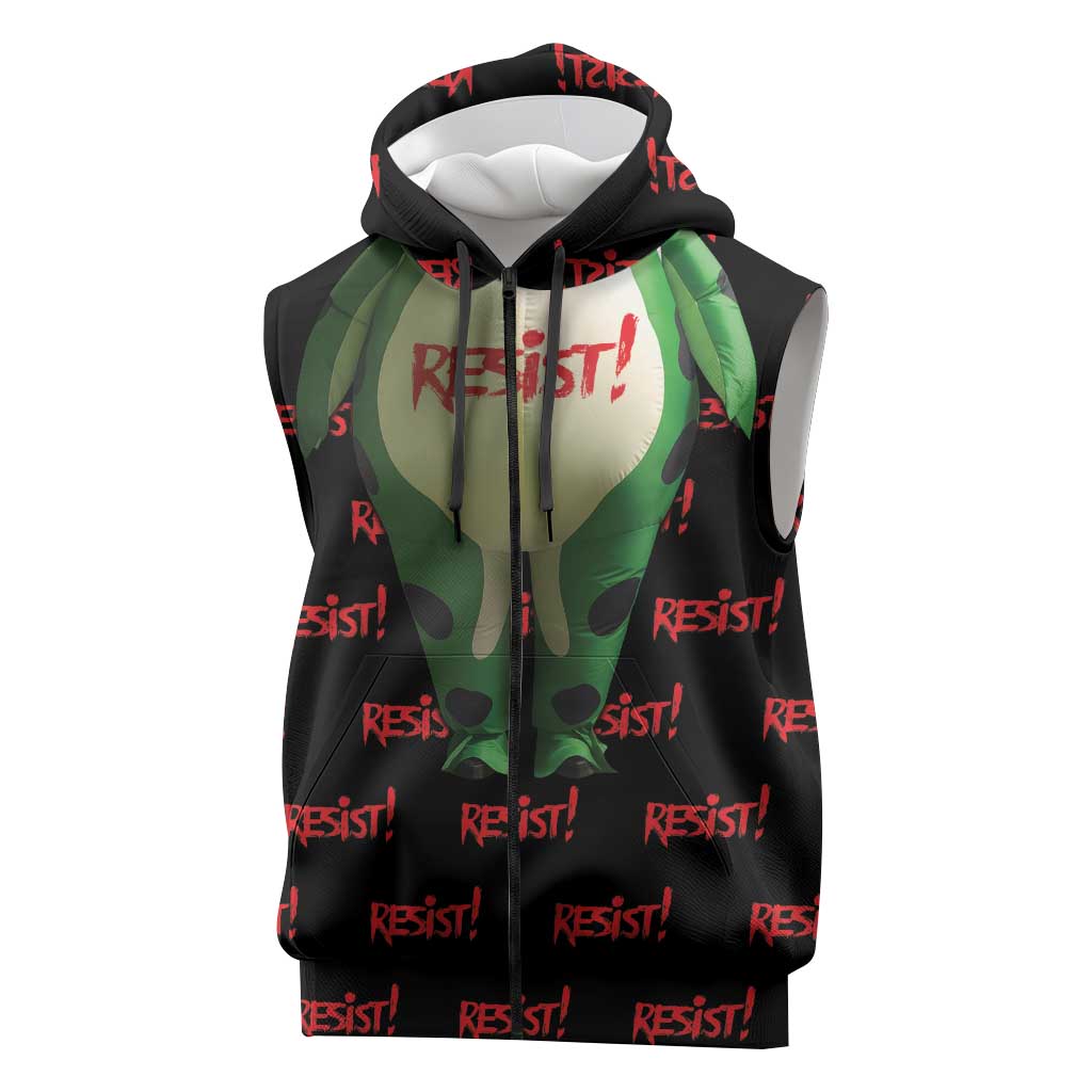 Resist Portland Frog Sleeveless Zip Hoodie Funny Political Costume - Wonder Print Shop