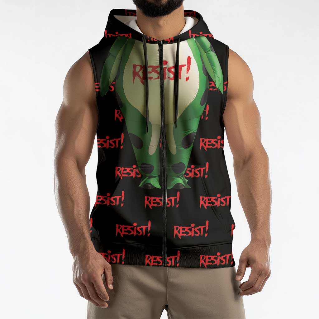 Resist Portland Frog Sleeveless Zip Hoodie Funny Political Costume - Wonder Print Shop