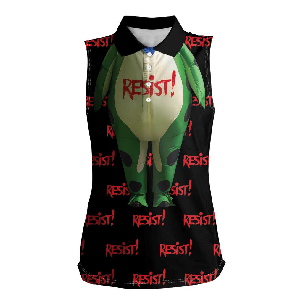 Resist Portland Frog Women Sleeveless Polo Shirt Funny Political Costume - Wonder Print Shop