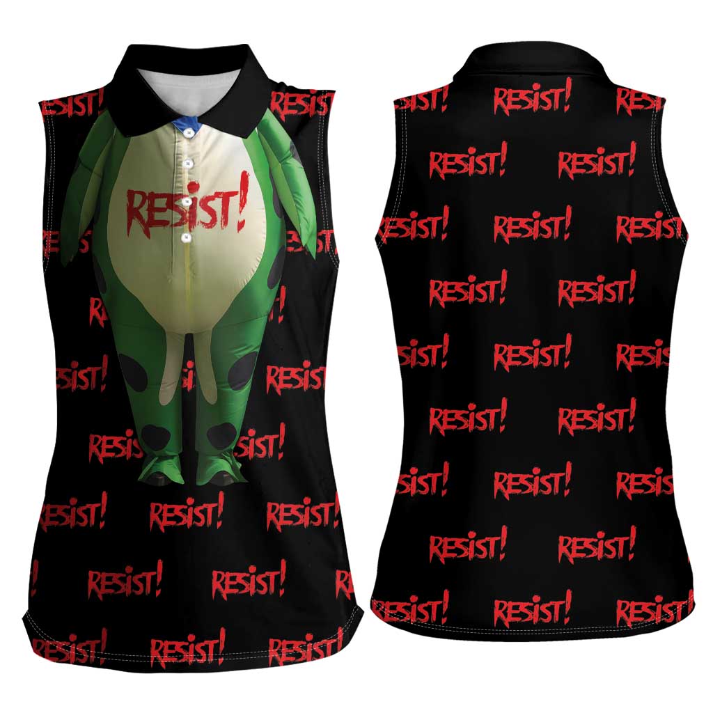 Resist Portland Frog Women Sleeveless Polo Shirt Funny Political Costume - Wonder Print Shop