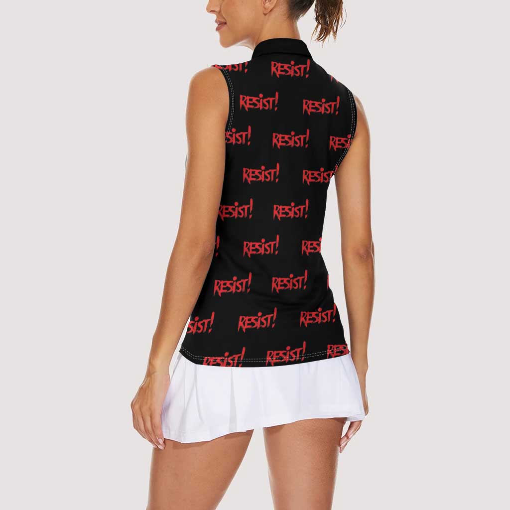 Resist Portland Frog Women Sleeveless Polo Shirt Funny Political Costume - Wonder Print Shop