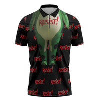 Resist Portland Frog Zipper Polo Shirt Funny Political Costume - Wonder Print Shop
