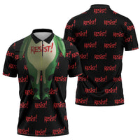 Resist Portland Frog Zipper Polo Shirt Funny Political Costume - Wonder Print Shop