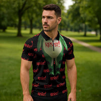 Resist Portland Frog Zipper Polo Shirt Funny Political Costume - Wonder Print Shop