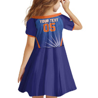 Custom India Cricket Family Matching Off The Shoulder Long Sleeve Dress and Hawaiian Shirt Go Champions Men In Blue LT05 - Wonder Print Shop