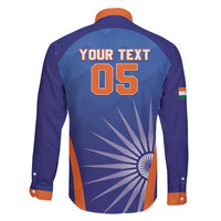 Custom India Cricket Family Matching Off Shoulder Short Dress and Hawaiian Shirt Go Champions Men In Blue LT05 - Wonder Print Shop