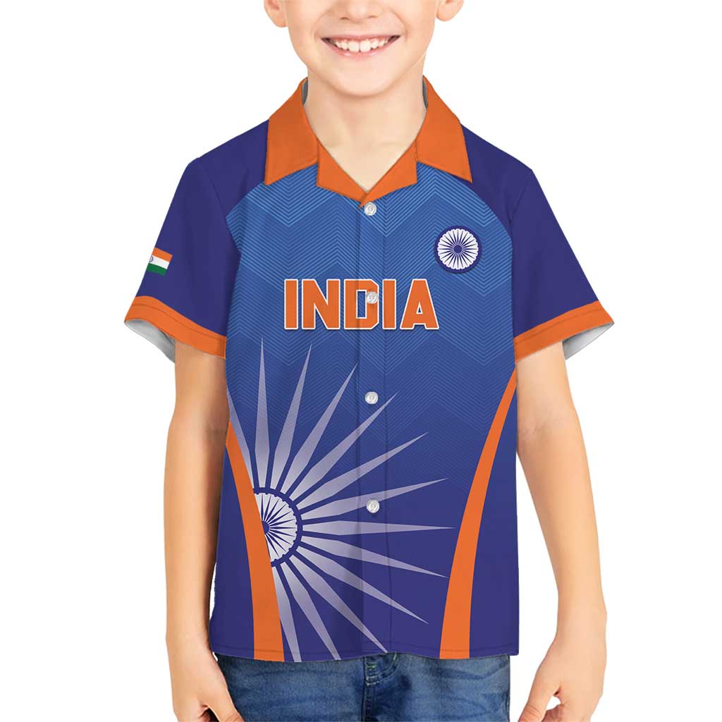 Custom India Cricket Family Matching Summer Maxi Dress and Hawaiian Shirt Go Champions Men In Blue LT05 - Wonder Print Shop