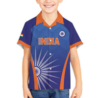 Custom India Cricket Family Matching Summer Maxi Dress and Hawaiian Shirt Go Champions Men In Blue LT05 - Wonder Print Shop