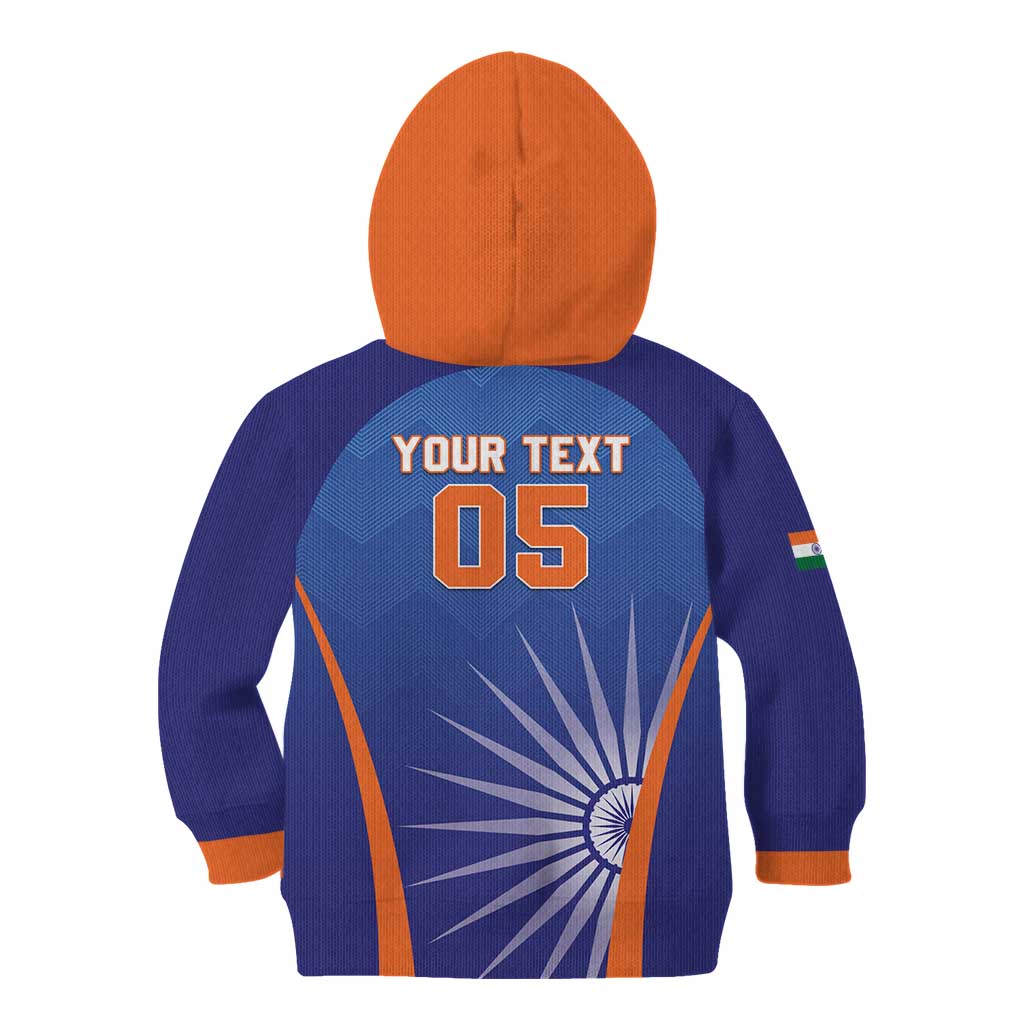 Custom India Cricket Kid Hoodie Go Champions Men In Blue LT05 - Wonder Print Shop