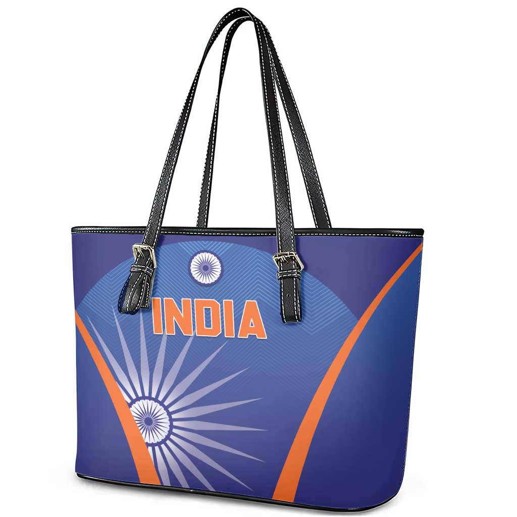 India Cricket Leather Tote Bag Go Champions Men In Blue LT05 - Wonder Print Shop