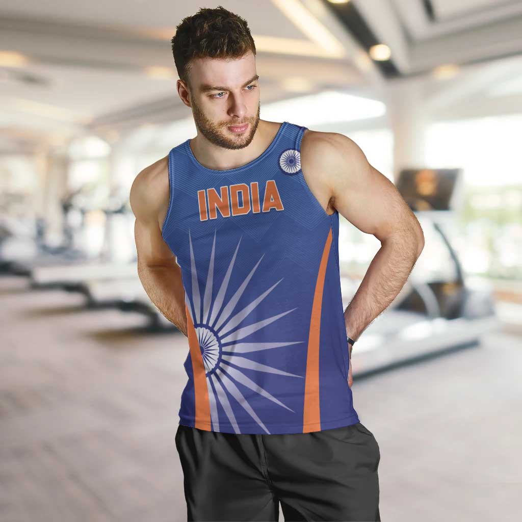 Custom India Cricket Men Tank Top Go Champions Men In Blue LT05 - Wonder Print Shop