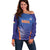 Custom India Cricket Off Shoulder Sweater Go Champions Men In Blue LT05 - Wonder Print Shop