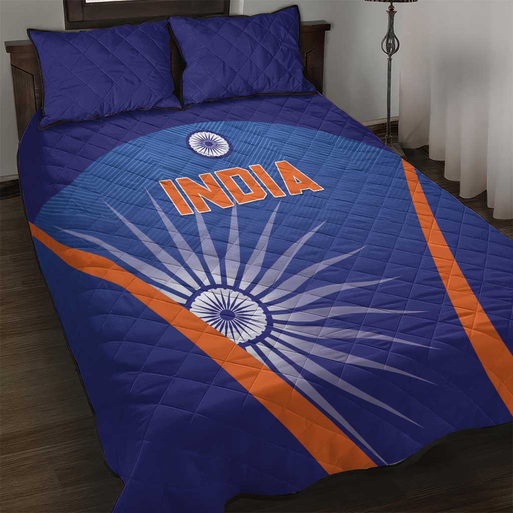India Cricket Quilt Bed Set Go Champions Men In Blue LT05 - Wonder Print Shop
