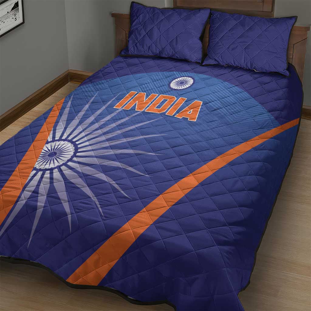 India Cricket Quilt Bed Set Go Champions Men In Blue LT05 - Wonder Print Shop