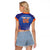Custom India Cricket Raglan Cropped T Shirt Go Champions Men In Blue LT05 - Wonder Print Shop