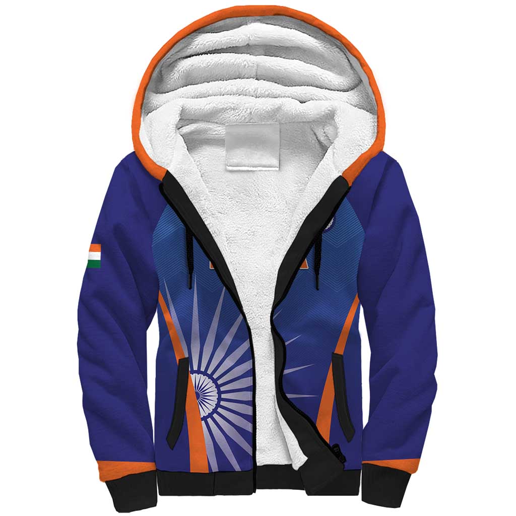 Custom India Cricket Sherpa Hoodie Go Champions Men In Blue LT05 - Wonder Print Shop