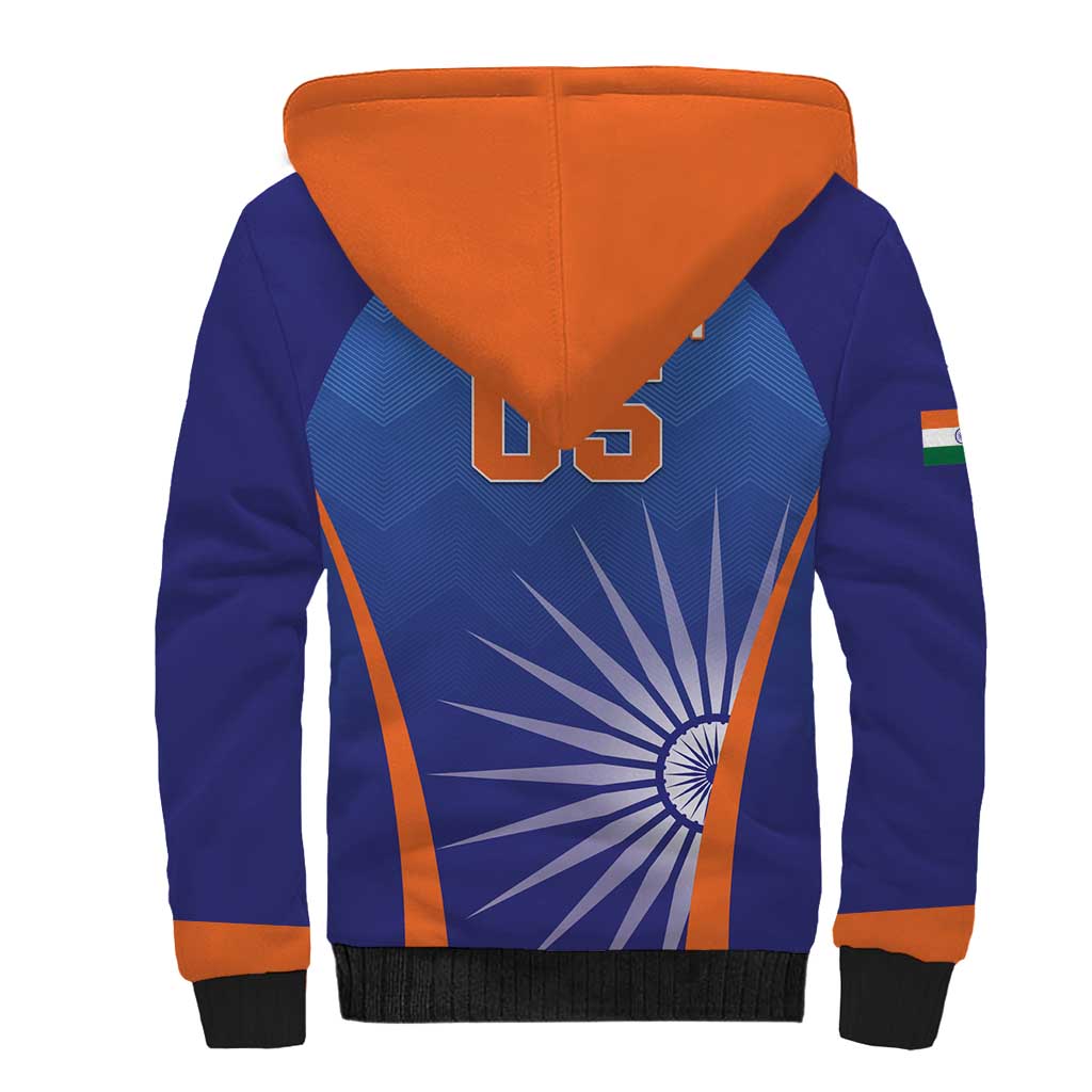 Custom India Cricket Sherpa Hoodie Go Champions Men In Blue LT05 - Wonder Print Shop
