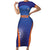 Custom India Cricket Short Sleeve Bodycon Dress Go Champions Men In Blue LT05 - Wonder Print Shop