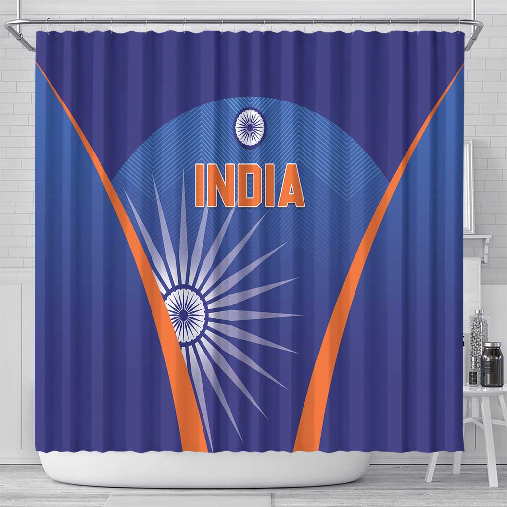 India Cricket Shower Curtain Go Champions Men In Blue