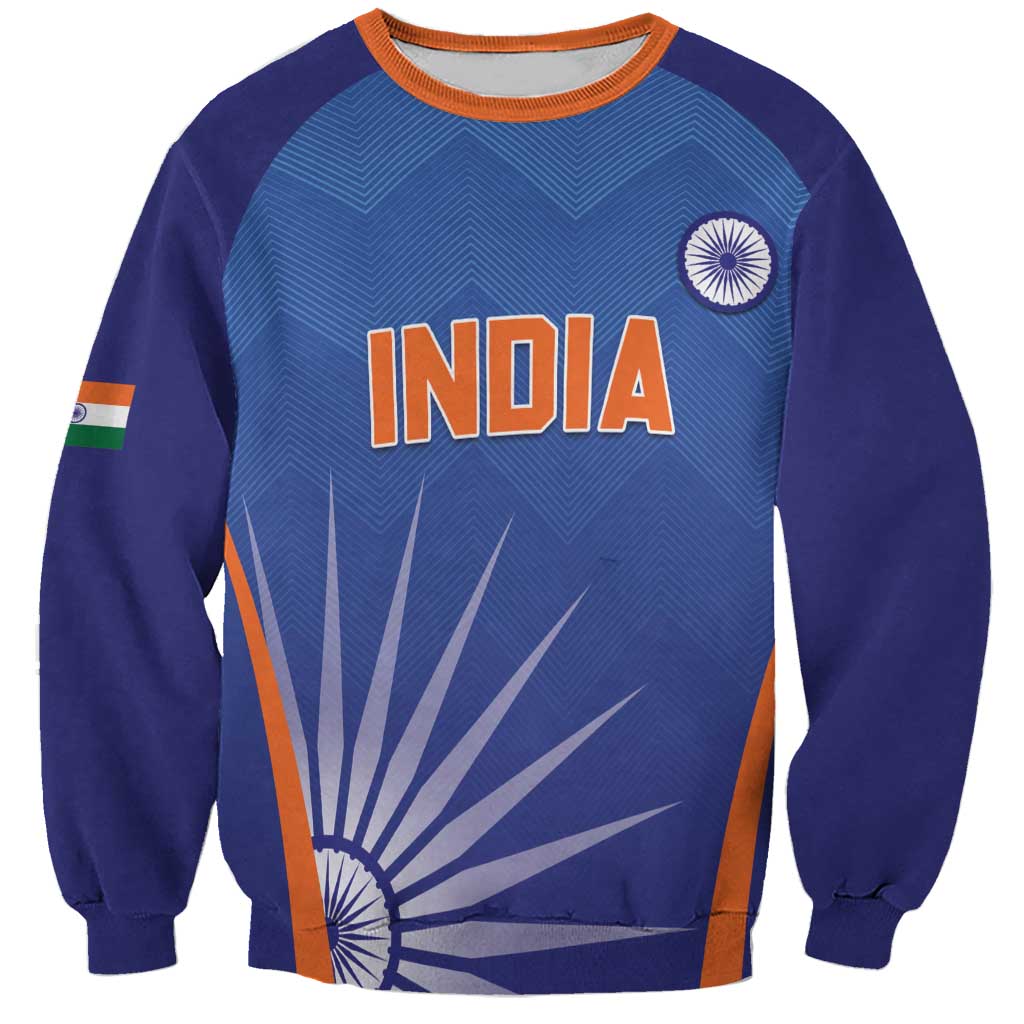 Custom India Cricket Sweatshirt Go Champions Men In Blue LT05 - Wonder Print Shop