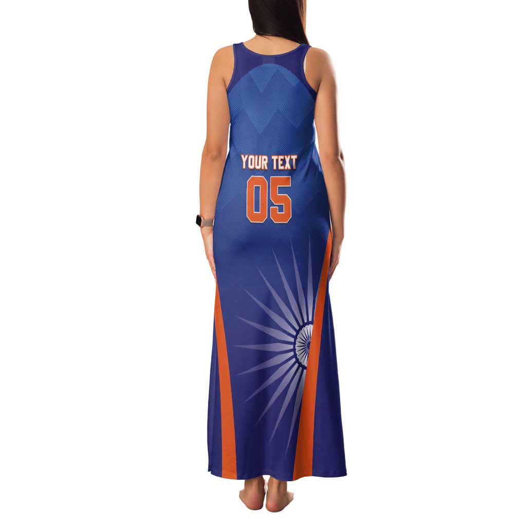 Custom India Cricket Tank Maxi Dress Go Champions Men In Blue LT05 - Wonder Print Shop