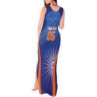 Custom India Cricket Tank Maxi Dress Go Champions Men In Blue LT05 - Wonder Print Shop