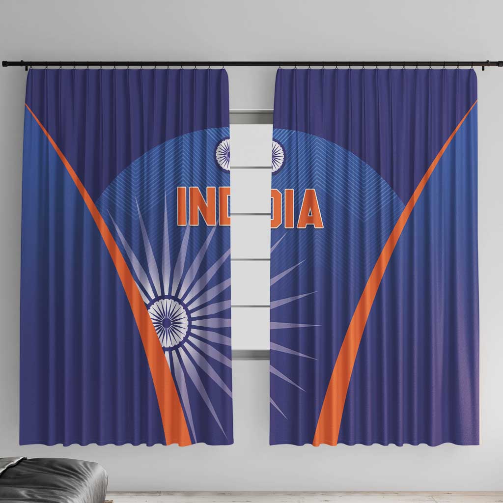 India Cricket Window Curtain Go Champions Men In Blue LT05 - Wonder Print Shop