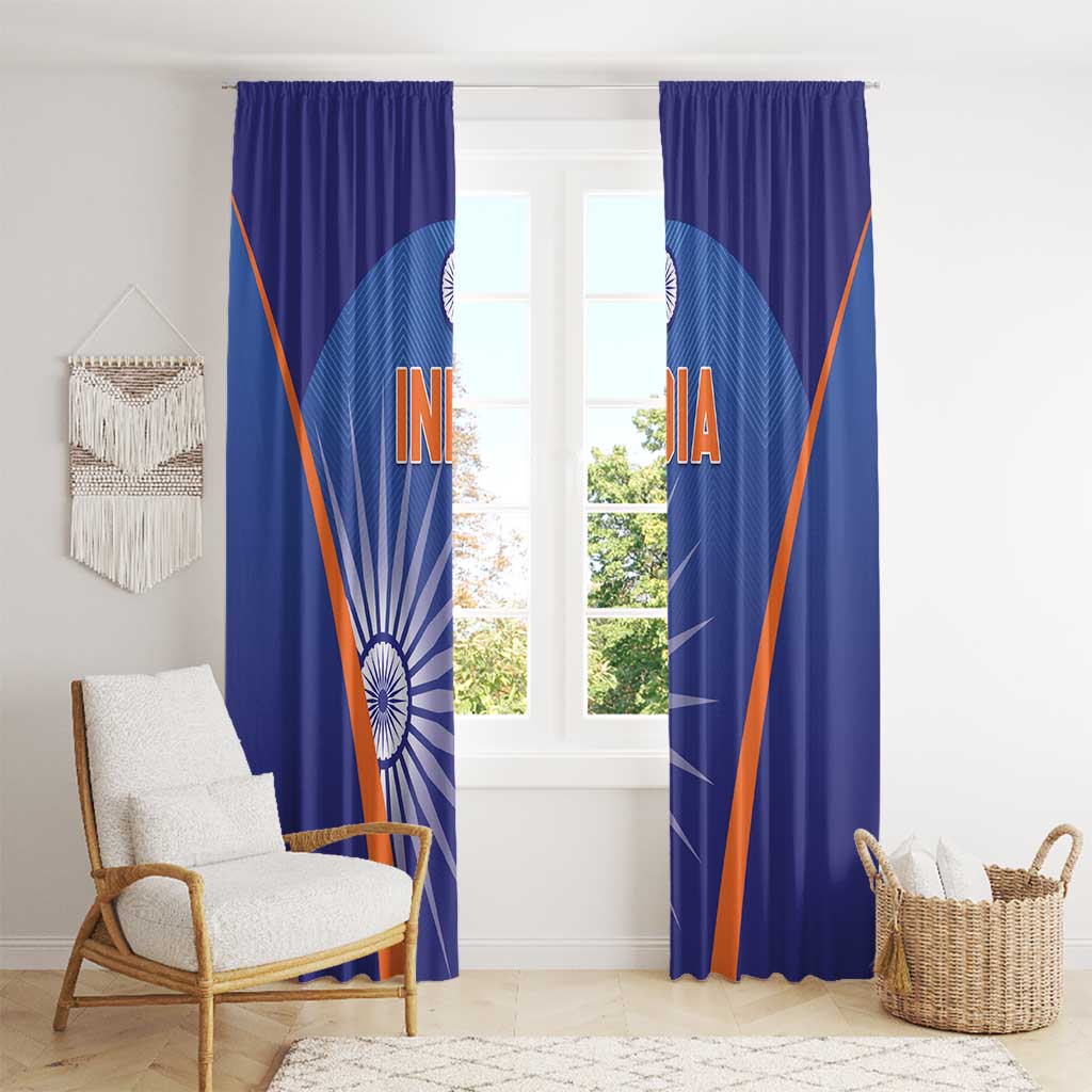 India Cricket Window Curtain Go Champions Men In Blue LT05 - Wonder Print Shop