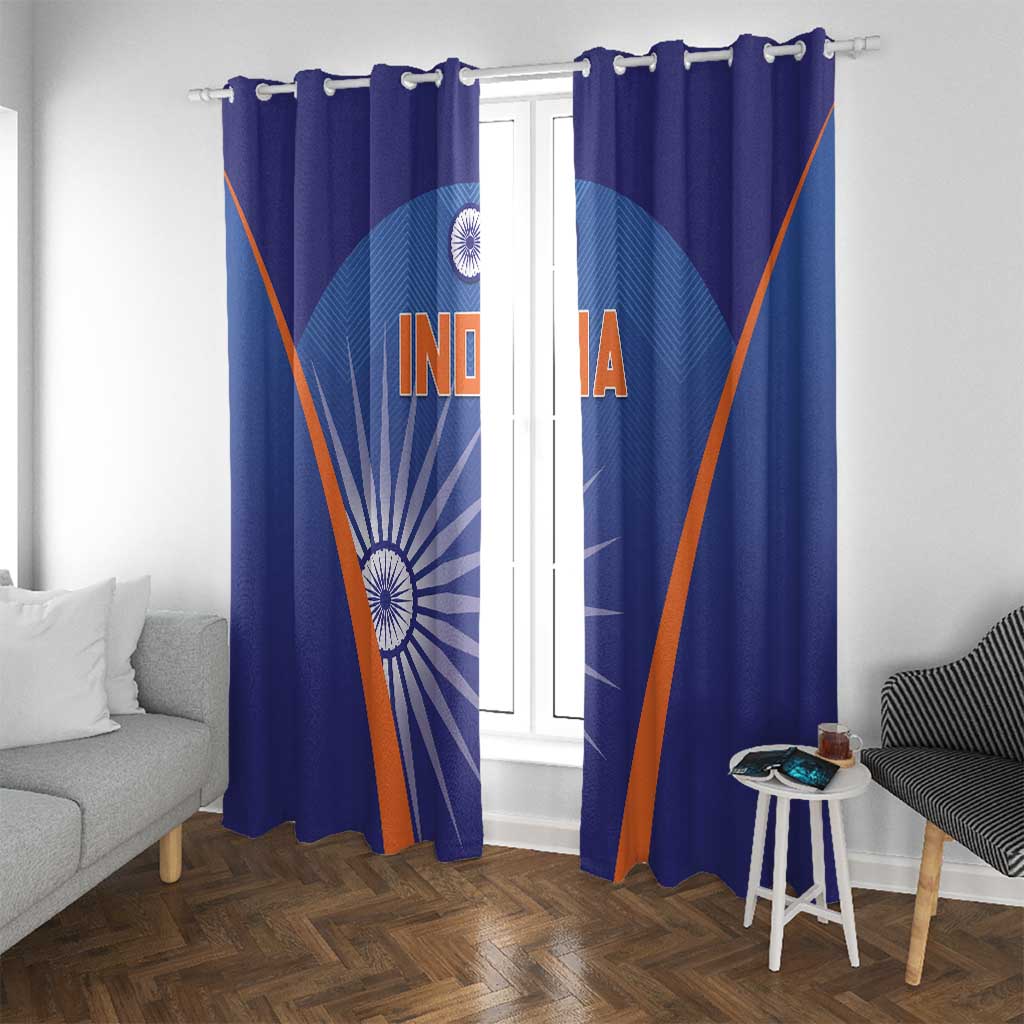India Cricket Window Curtain Go Champions Men In Blue LT05 - Wonder Print Shop
