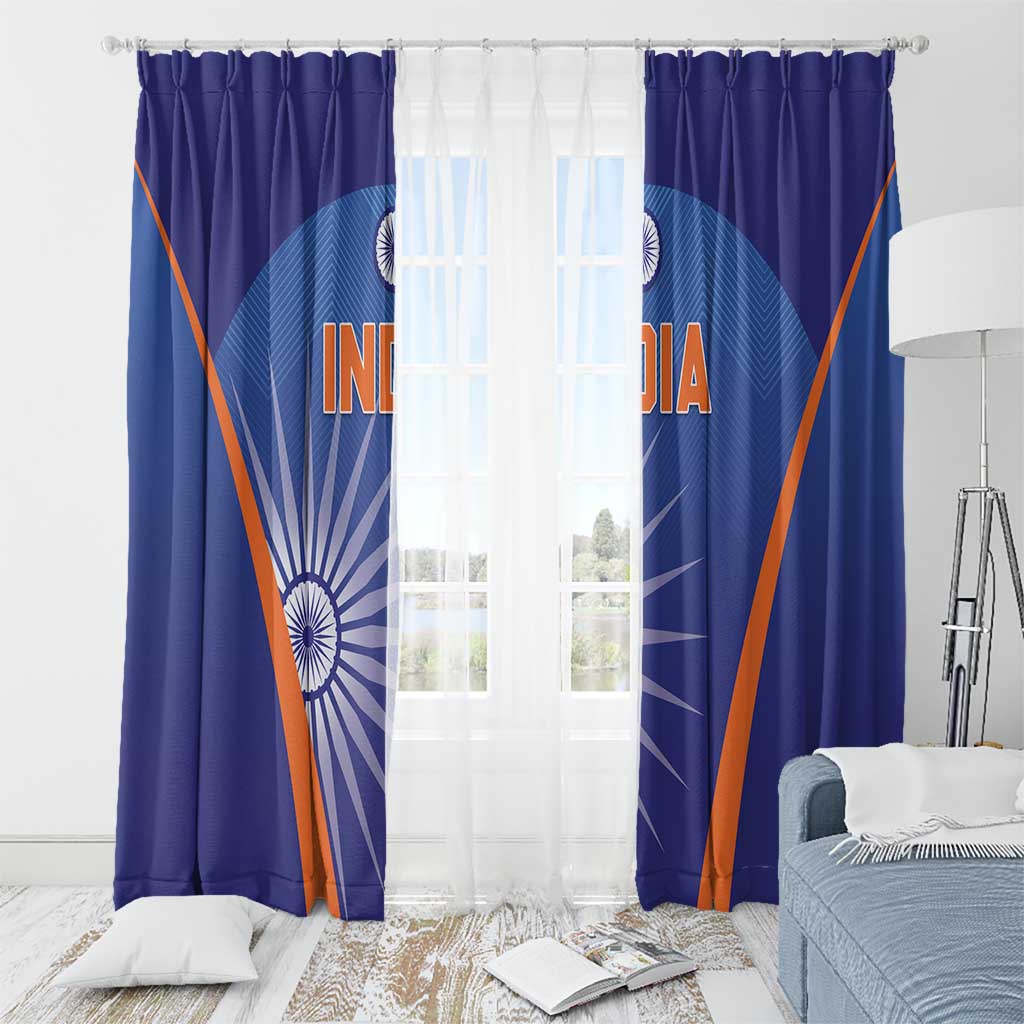 India Cricket Window Curtain Go Champions Men In Blue LT05 - Wonder Print Shop