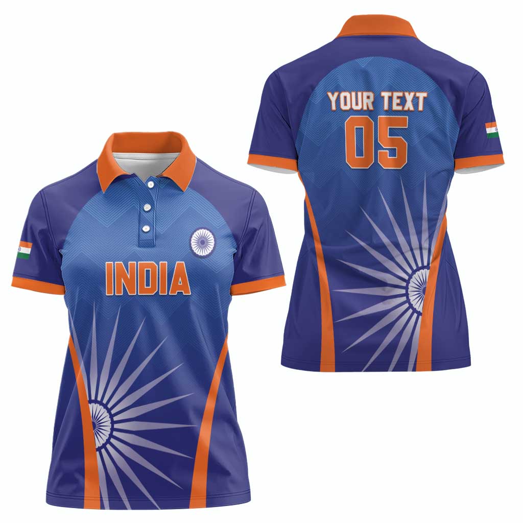 Custom India Cricket Women Polo Shirt Go Champions Men In Blue LT05 - Wonder Print Shop